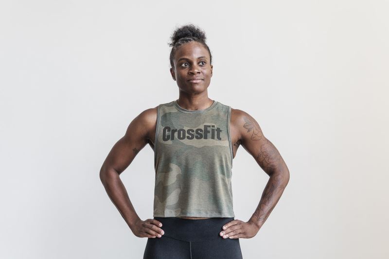 Camouflage Women's Nobull Crossfit Muscle Camo Tanks | XRKOEU-863