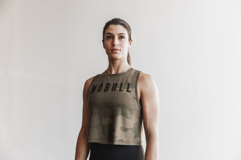 Camouflage Women's Nobull Muscle Camo Tanks | HGQJRD-165