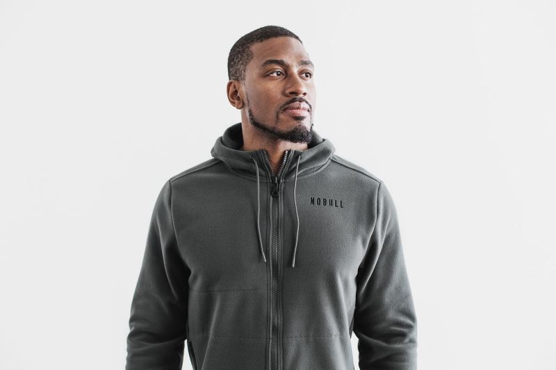 Dark Grey Men's Nobull Arctic Zip-Up Jackets | WNIDRF-274