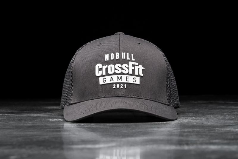 Dark Grey Men's Nobull Crossfit Games 2021 Curved-Brim Trucker Hats | SCUJDZ-574