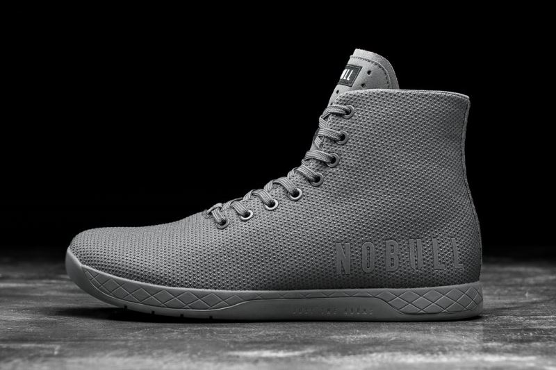 Dark Grey Men's Nobull High-Top Trainers | DLZOJN-438