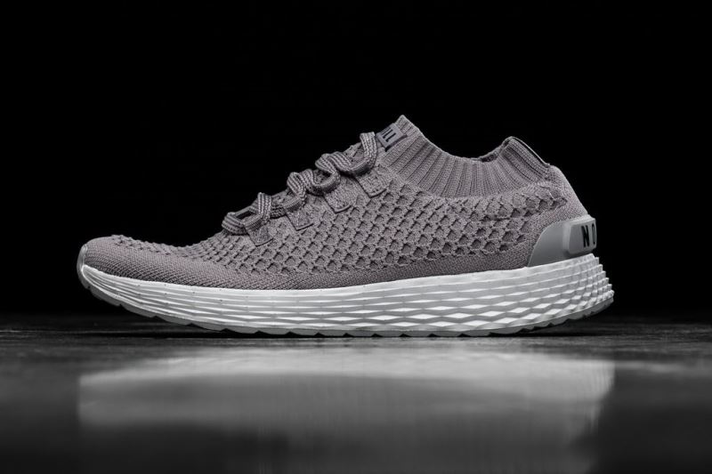 Dark Grey Men's Nobull Reflective Knit Running Shoes | ZKEOGJ-378