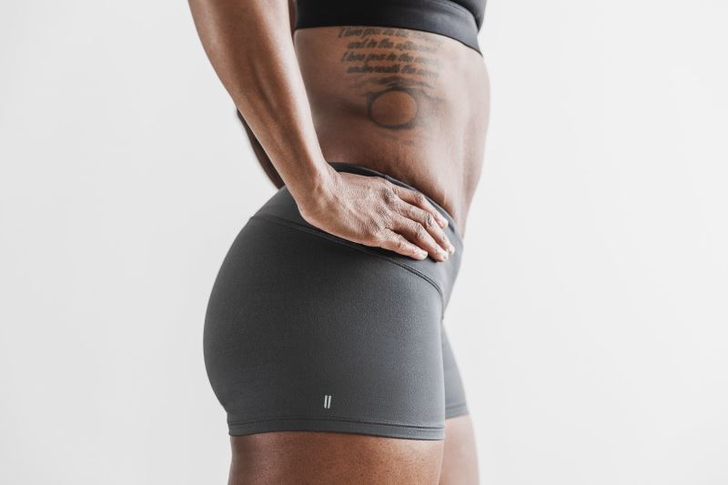 Dark Grey Women's Nobull 2" Matte Shorts | JLVQBC-954