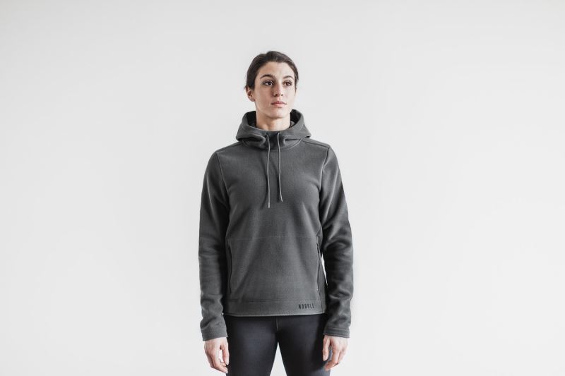 Dark Grey Women's Nobull Arctic Pullover Hoodies | KATDPW-894