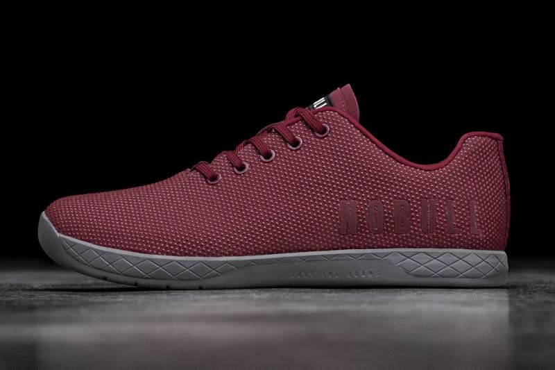 Dark Red Grey Women's Nobull Cabernet Trainers | SUQLDJ-048