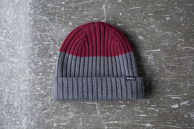 Dark Red Grey Women's Nobull Watch Cap Beanies | ZVMOSH-973