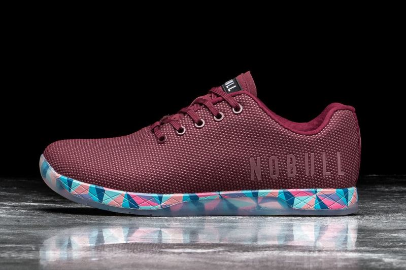 Dark Red Men's Nobull Cabernet Prism Trainers | REZHBO-905