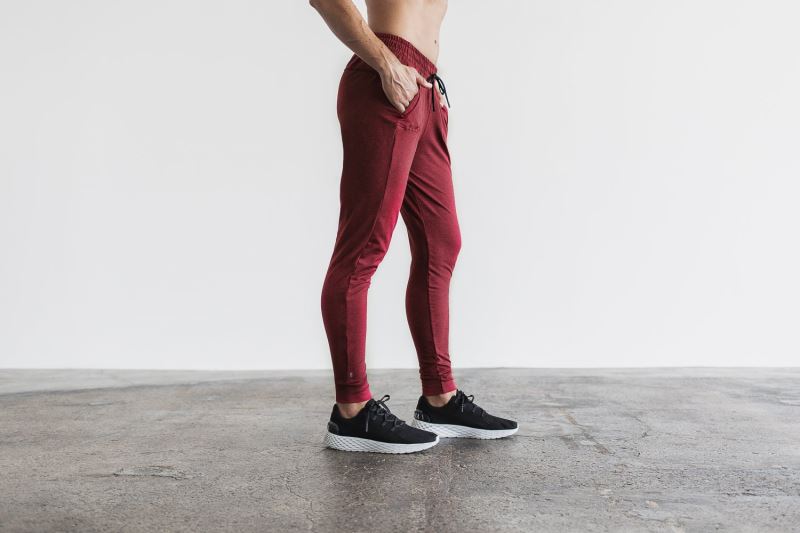 Dark Red Red Women's Nobull Adjustable Joggers | HKYANV-915