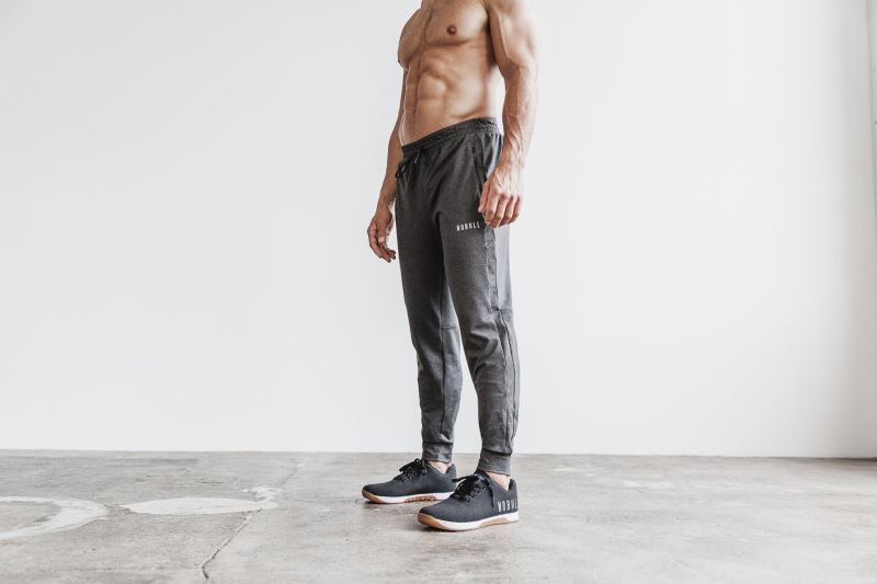 Deep Grey Men's Nobull Adjustable Joggers | HIRVEY-402