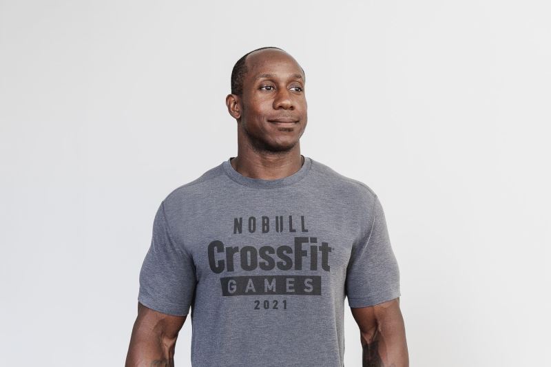 Deep Grey Men's Nobull Crossfit Games 2021 T-Shirts | IKFZAH-348