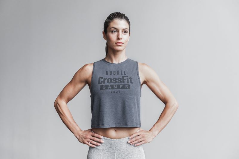 Deep Grey Women's Nobull Crossfit Games 2021 Muscle Tanks | IOHNMX-832