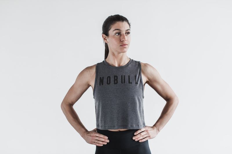 Deep Grey Women's Nobull Muscle Classic Colors Tanks | VPKHER-048