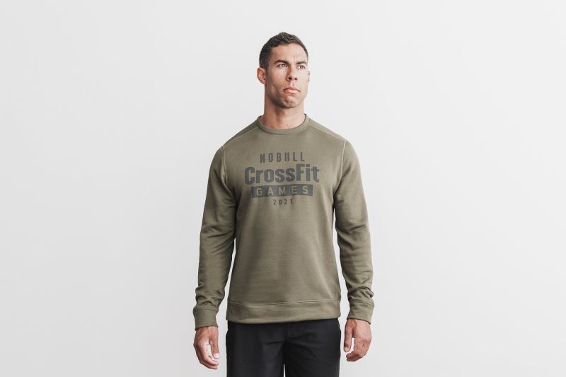 Green Men's Nobull Crossfit Games 2021 Crew Sweatshirt | NMPZSX-290