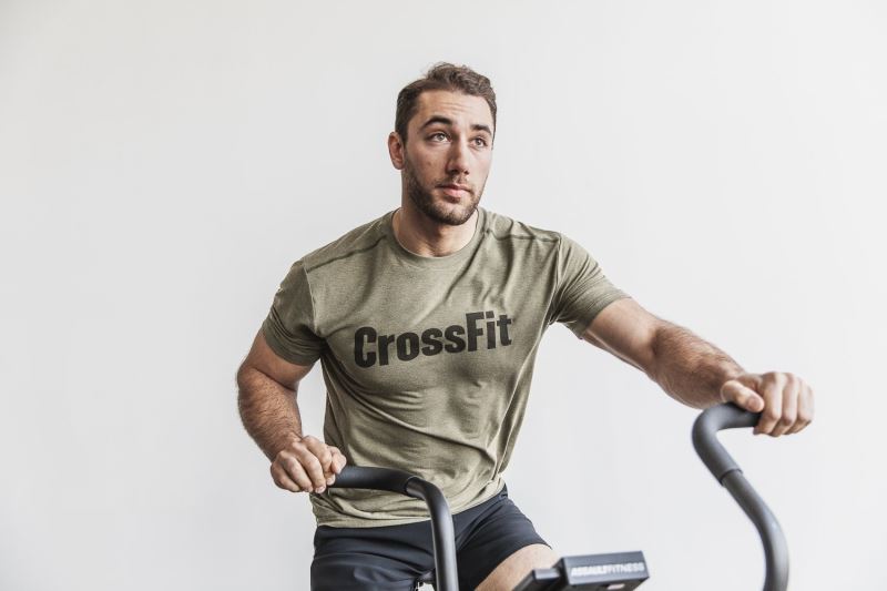 Green Men's Nobull Crossfit T-Shirts | DZTVBG-817