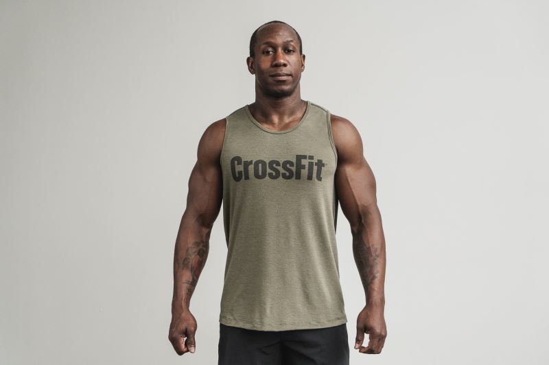 Green Men's Nobull Crossfit Tanks | JLZFKE-850