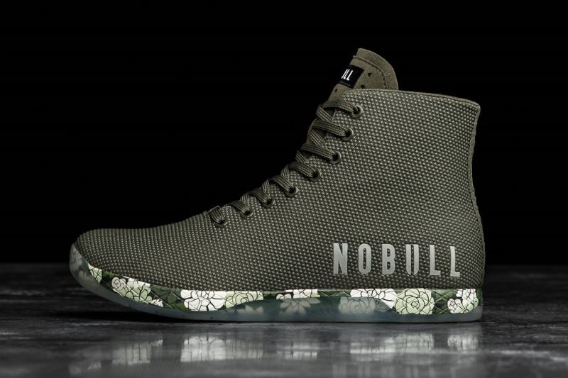 Green Men's Nobull High-Top Succulent Trainers | QEDJST-173