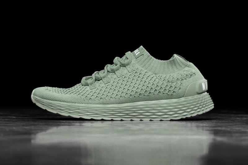 Green Men's Nobull Seafoam Reflective Knit Running Shoes | INXVLJ-216