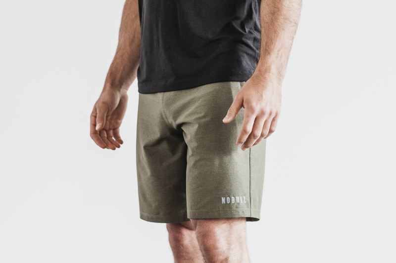 Green Men's Nobull Stretch Woven 9" Shorts | RSCTDL-295