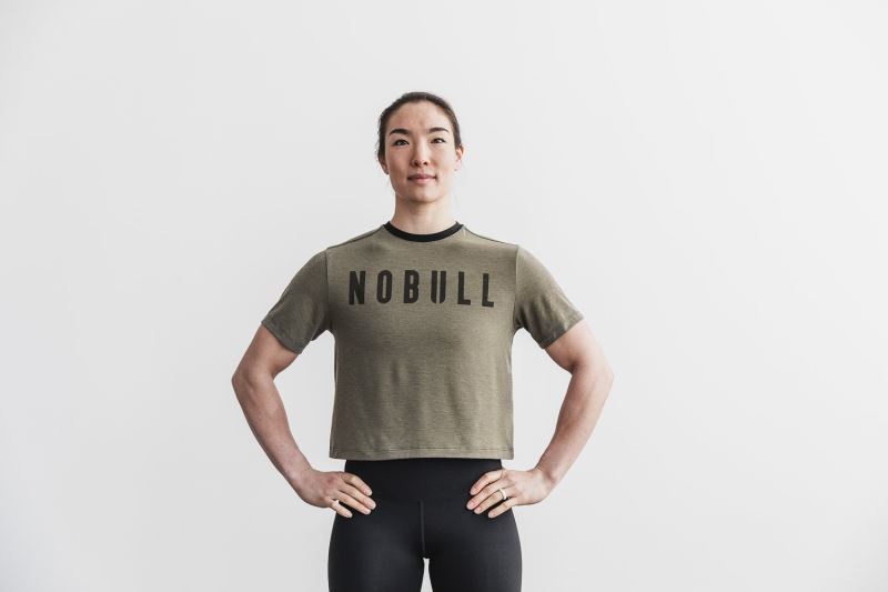 Green Women's Nobull Boxy T-Shirts | OFXYBJ-947