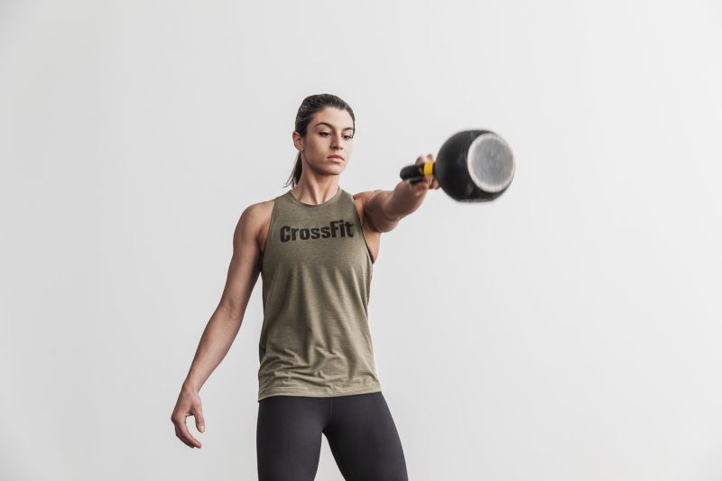 Green Women's Nobull Crossfit High-Neck Tanks | NAJWET-683