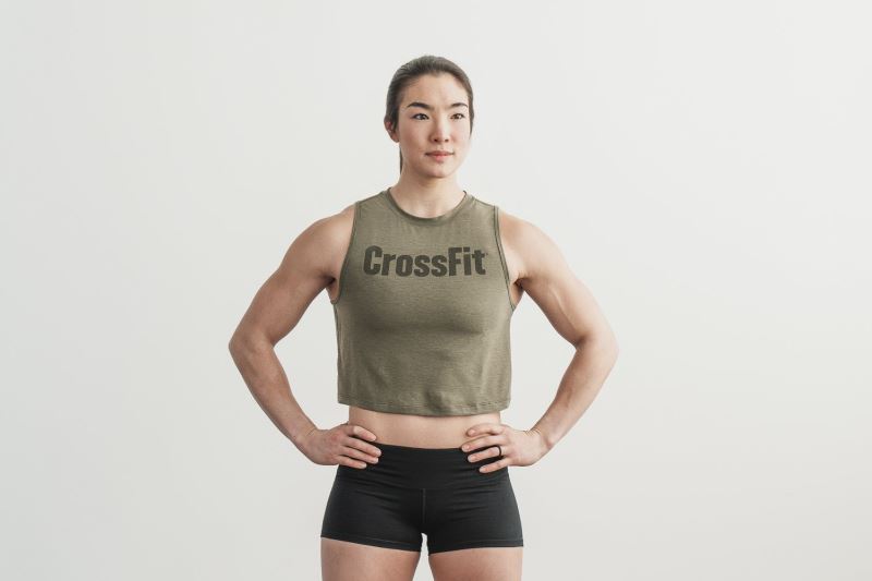 Green Women's Nobull Crossfit Muscle Tanks | HWDQSX-257