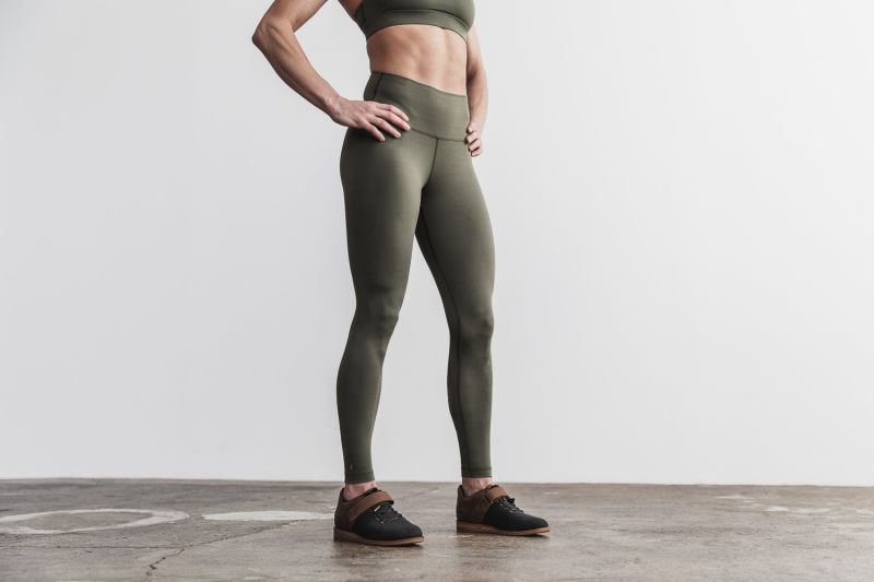 Green Women's Nobull High-Rise Tights | WKDZGL-983