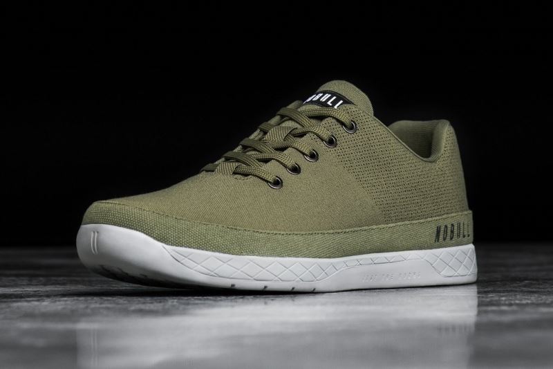 Green Women's Nobull Moss Canvas Trainers | SOJLDM-517