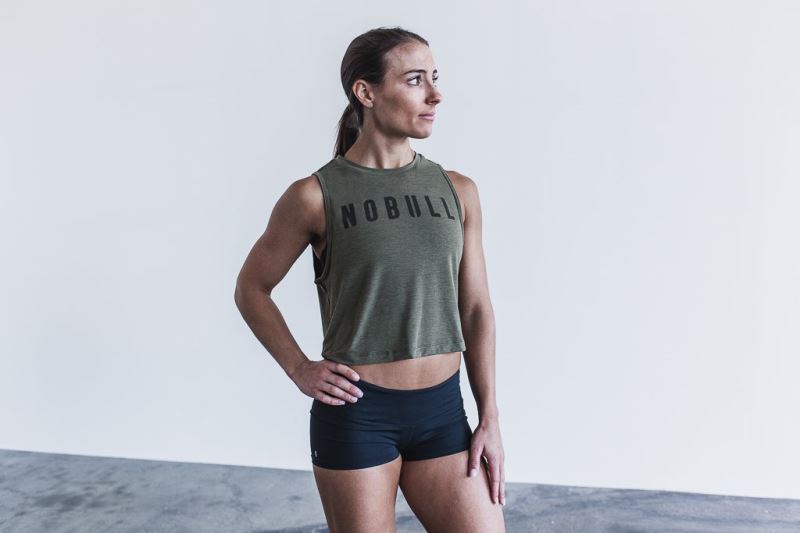 Green Women's Nobull Muscle Classic Colors Tanks | SCNDLR-845