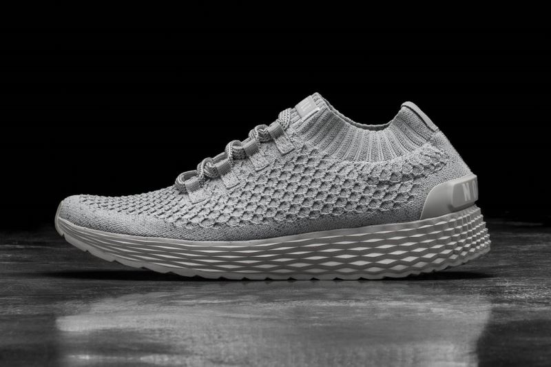 Grey Men's Nobull Arctic Reflective Knit Running Shoes | HMZOST-481