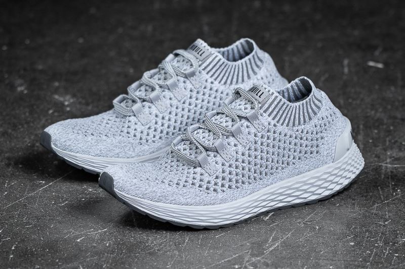 Grey Men's Nobull Cool Knit Running Shoes | MIVRGP-420