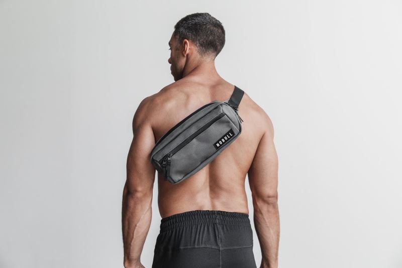 Grey Men's Nobull Crossbody Bags | BOQZET-017