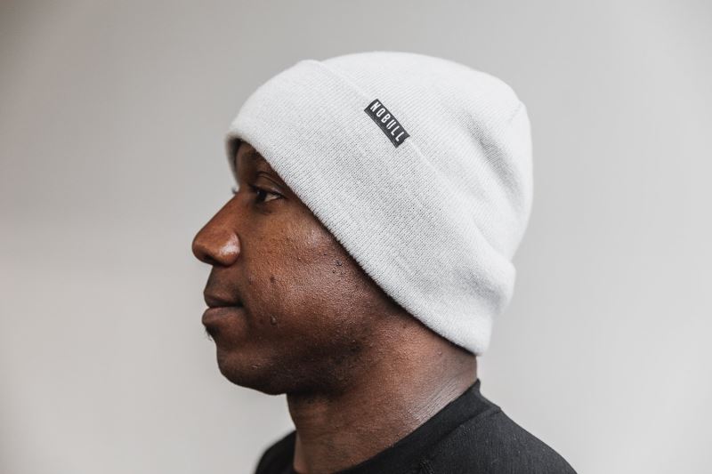 Grey Men's Nobull Cuffed Beanies | PWDVZG-628