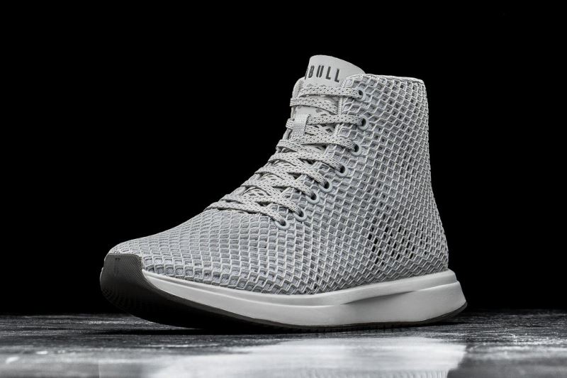 Grey Men's Nobull High-Top Arctic Mesh Running Shoes | GCTDON-412