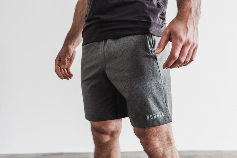 Grey Men's Nobull Knit 8.5" Shorts | MVHCLZ-283