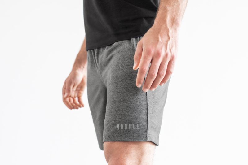 Grey Men's Nobull Knit 8.5" Shorts | TDCSZU-712