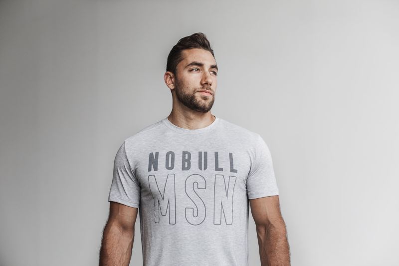 Grey Men's Nobull Madison T-Shirts | IGAHXT-146