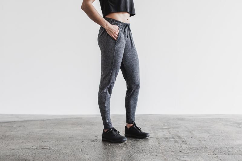 Grey Women's Nobull Adjustable Joggers | QBKPVZ-713