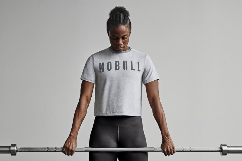 Grey Women's Nobull Boxy T-Shirts | IUVNGB-540