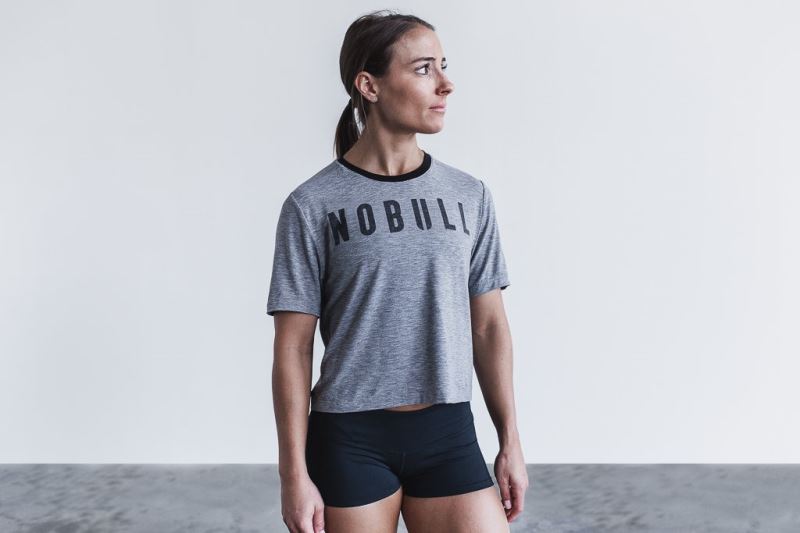 Grey Women's Nobull Boxy T-Shirts | WBNYXG-943