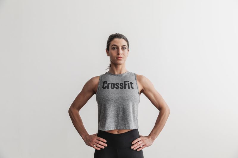 Grey Women's Nobull Crossfit Muscle Tanks | SLZOUV-637