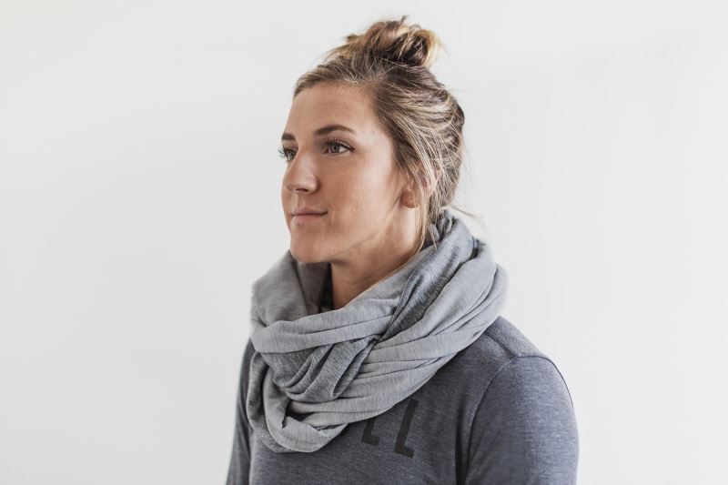 Grey Women's Nobull Two-Tone Infinity Scarves | YFKZOR-289