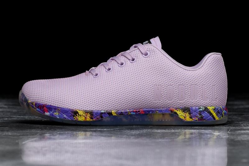 Lavender Men's Nobull Splatter Trainers | NSTDOR-536