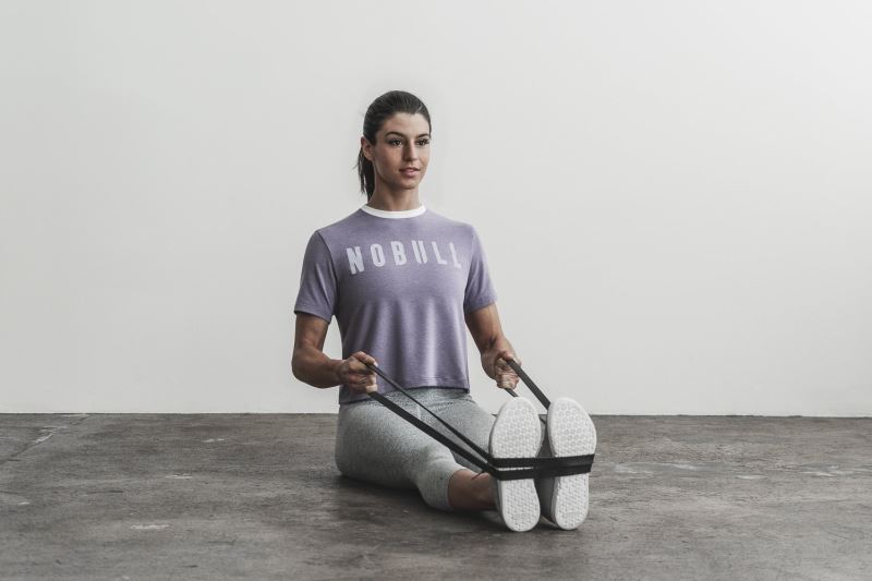 Lavender Women's Nobull Boxy T-Shirts | PFHZBC-583