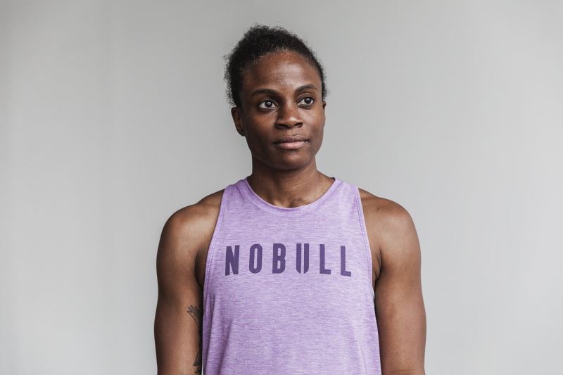 Lavender Women's Nobull High-Neck Bright Colors Tanks | WHSTIU-541