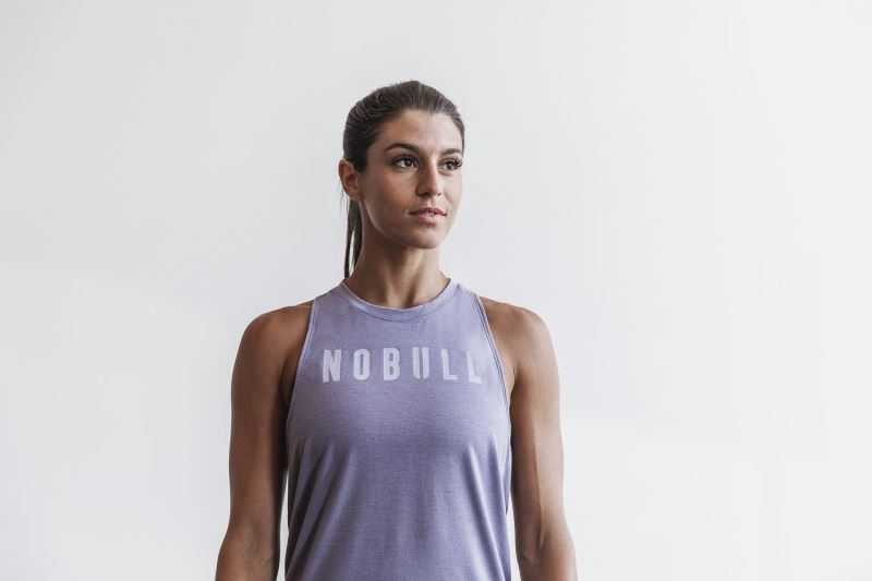 Lavender Women's Nobull High-Neck Seasonal Colors Tanks | STVQYU-140