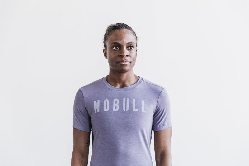 Lavender Women's Nobull Slim Fit T-Shirts | WEGCBM-938