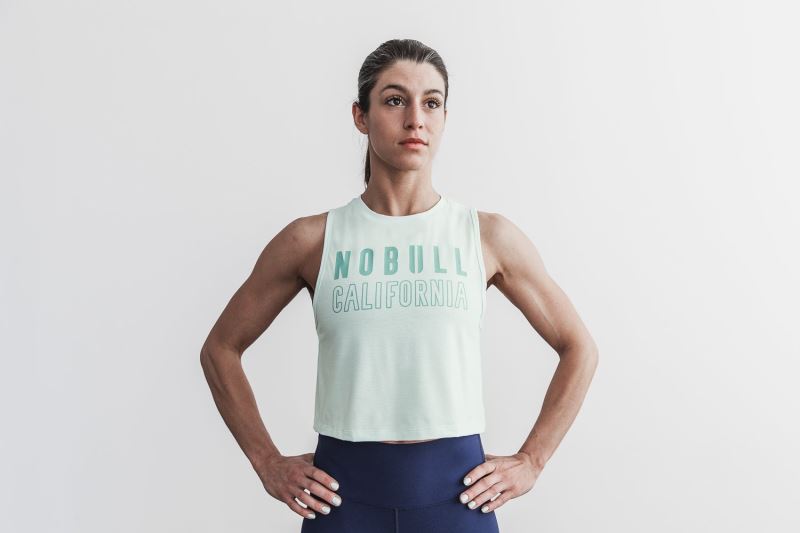 Mint Women's Nobull Muscle California Tanks | EUGDWN-605