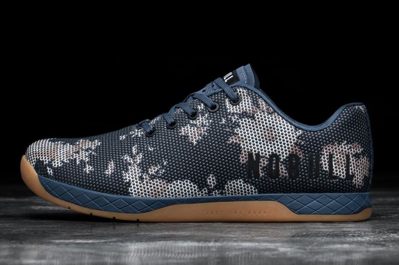 Navy Men's Nobull Floral Trainers | KXRLVY-769