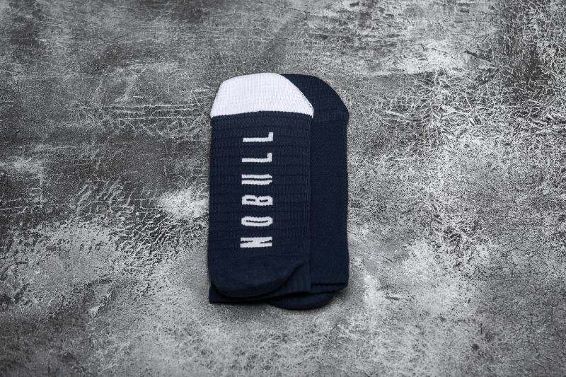 Navy White Men's Nobull Low Socks | ICNPRJ-157