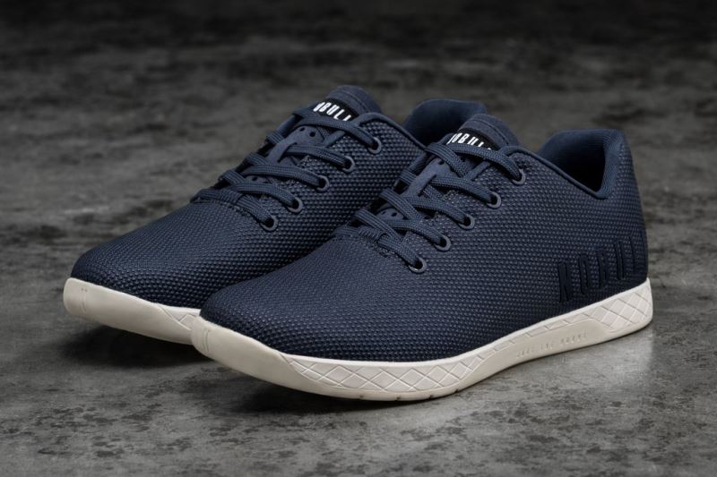 Navy White Men's Nobull Low-Top Trainers | LPRJMF-439